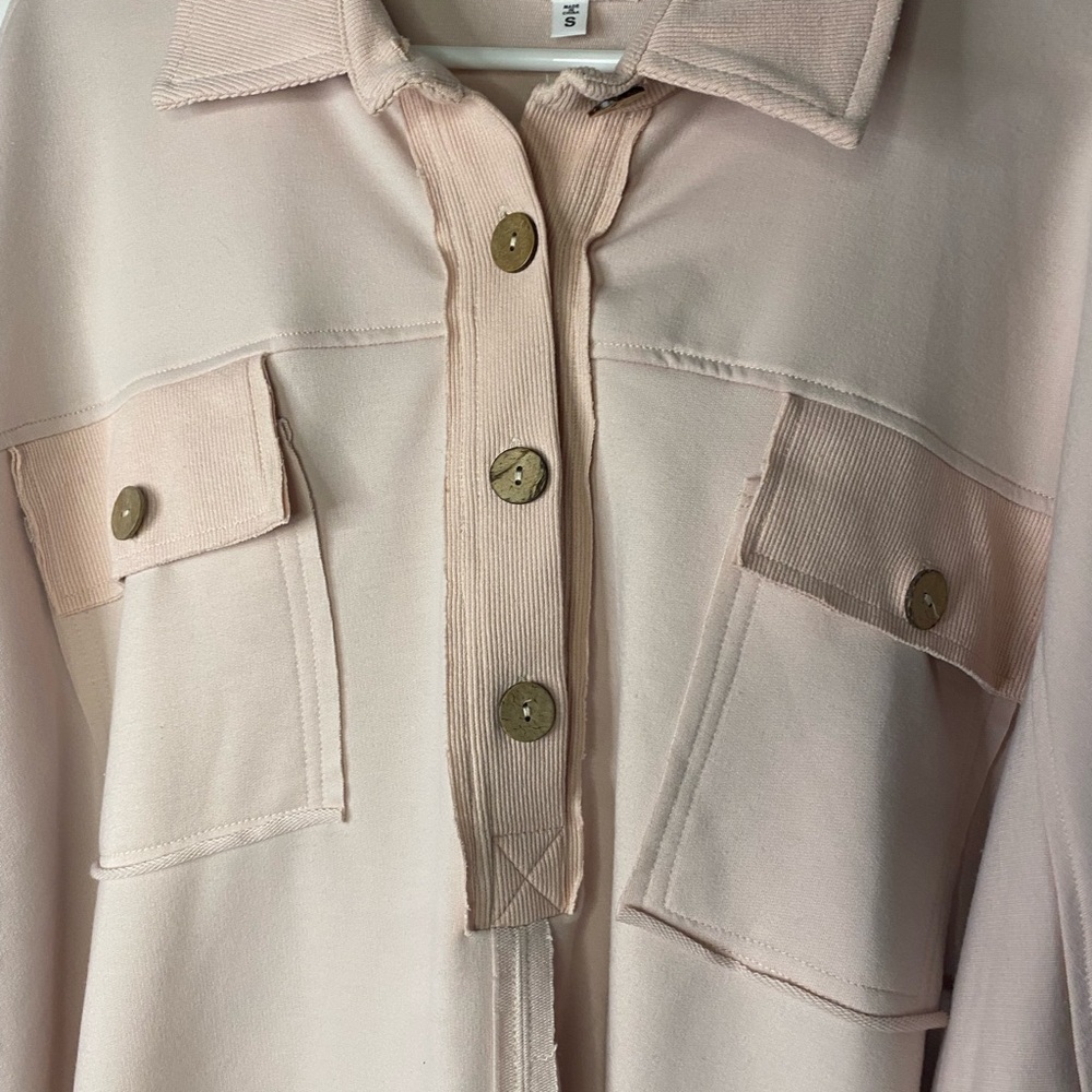 Heyson Oversized Long Pink Blush Collar Pullover Sweatshirt Lagenlook Size Small - Picture 4 of 13